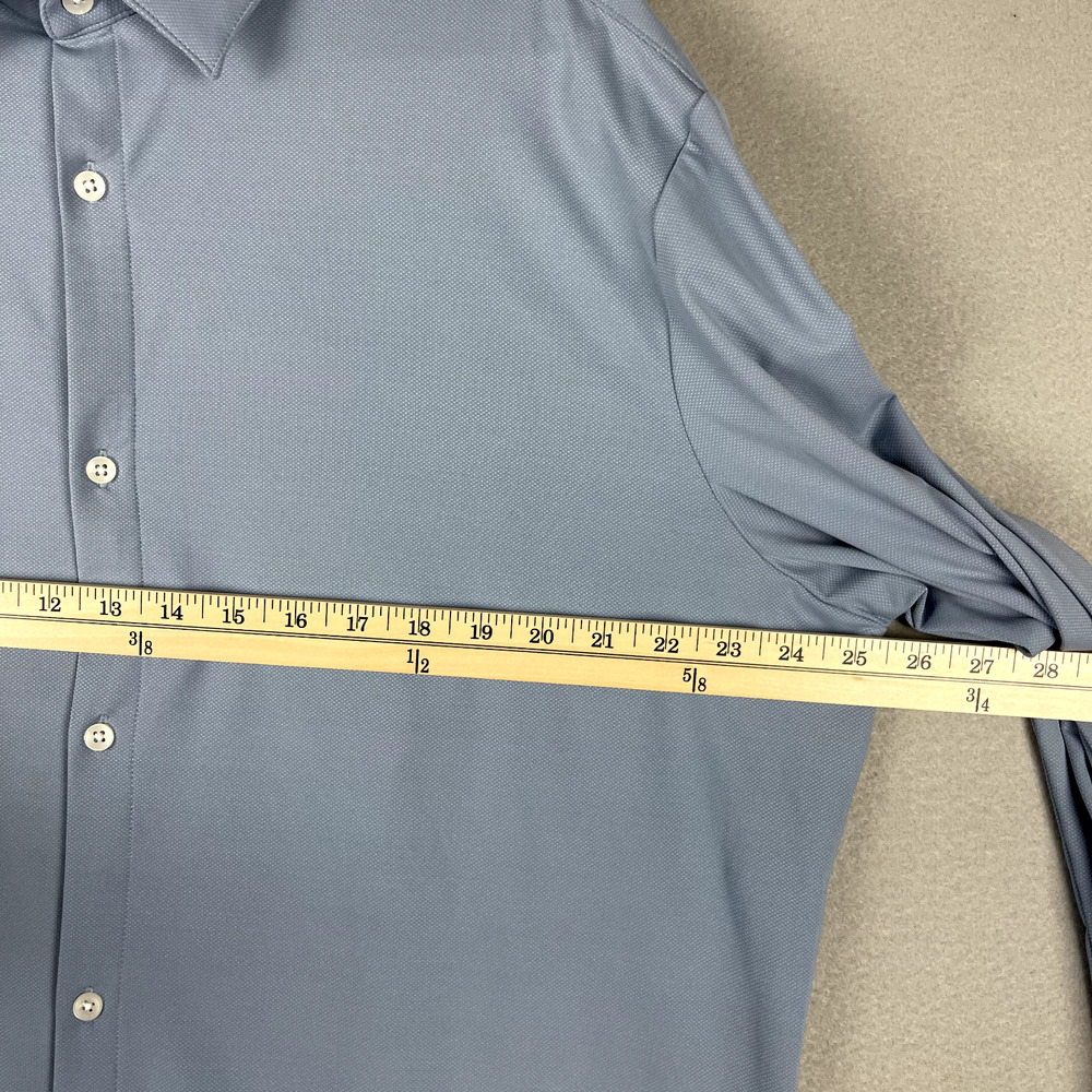 Mizzen Main Bryant Trim Fit Dress Shirt Mens XXL Blue Long Sleeve Button Up - Picture 5 of 15